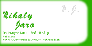 mihaly jaro business card